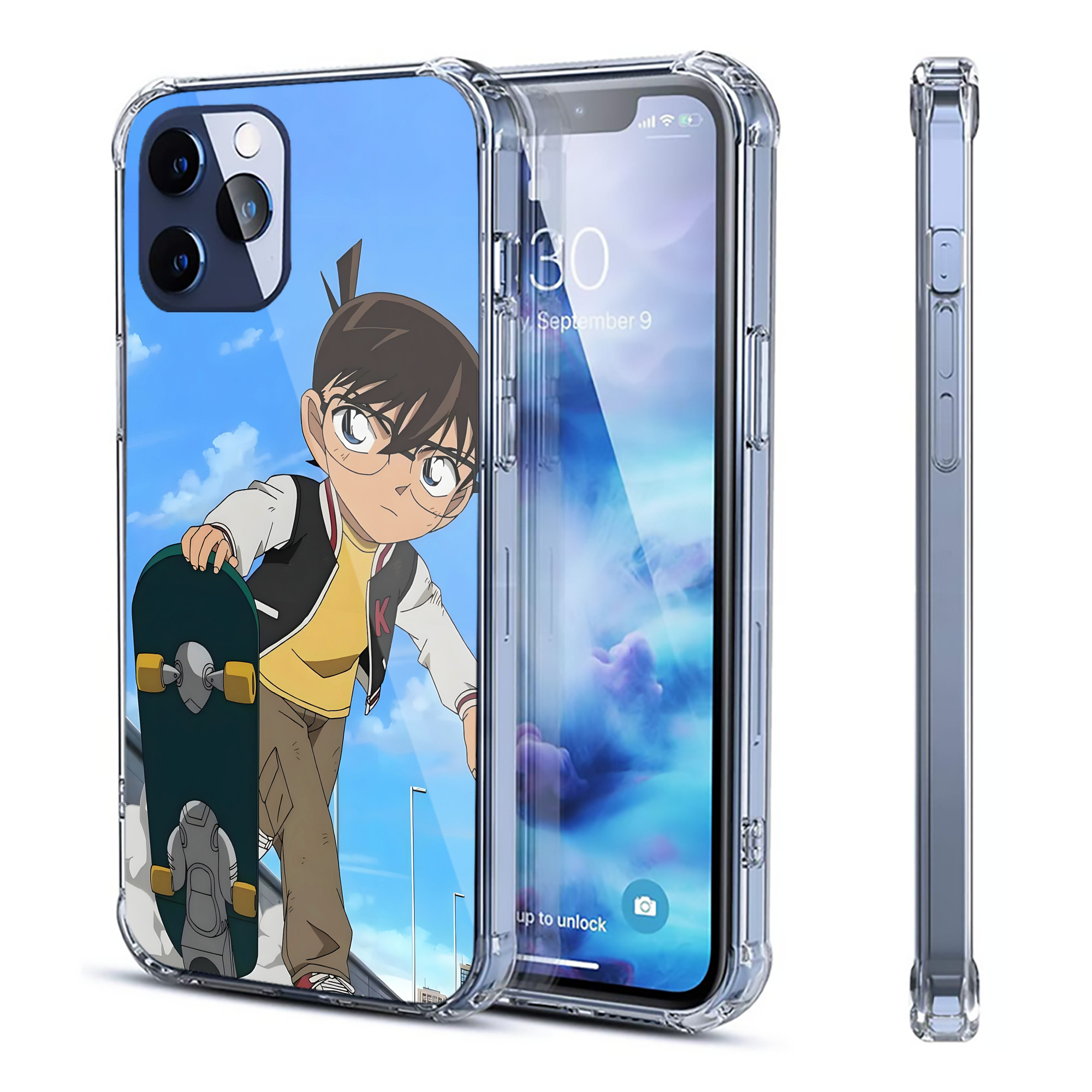 （画像用） 名探偵コナン Detective Conan 【iPhone 12シリーズ対応】透明スマホケース（クリアソフトケース）